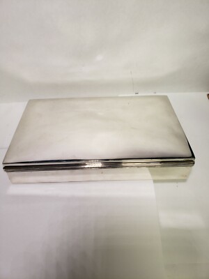 Tiffany & Co Vintage sterling Silver Cigar Box with Wood Interior-image