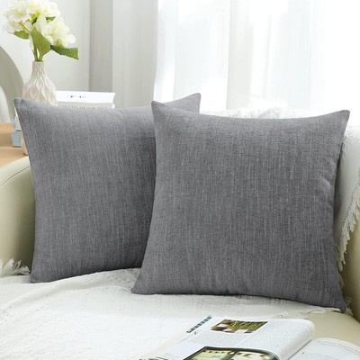 decorUhome Decorative Throw Pillow Covers 20x20 Set of 2 Farmhouse Chenille Pill-image