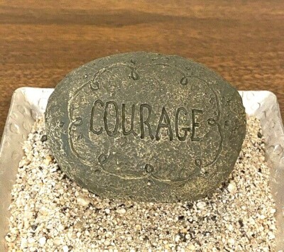 Creative Co-Op Resin Inspirational Message Stone Rock 