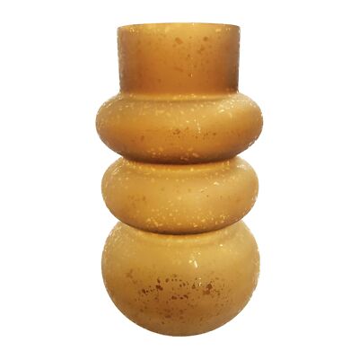 Creative Co-Op Round Curved Glass Vase, Frosted Finish, Brown-image