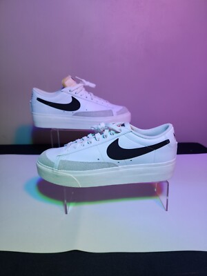 Nike Blazer Platform Low White Black Women 10.5/ Men 9-image