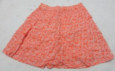 Sim & Sam Women's Orange Floral Print Skirt Size L-image