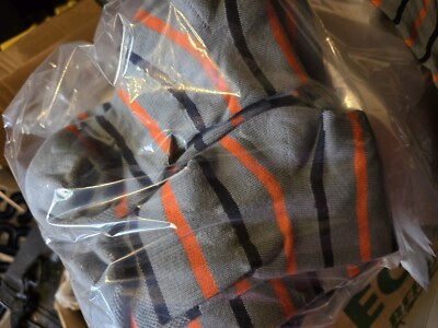 Ladies 6 Pr Stripped Socks - Gray. Orange, Black. New-image