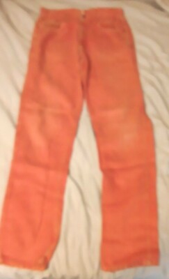 RARE Vintage ECOLUTION Orange 100% Hemp Jeans - Size 33x32 - original owner-image
