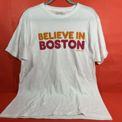 White Believe in Boston Sullys T-Shirt. Dunkin Donuts Collab. DUNKING-image