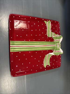 Creative Co-op Christmas Plate Present 10”-image