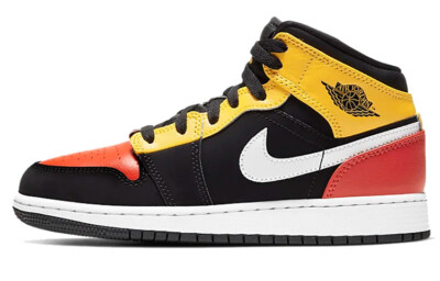 Jordan 1 Mid Black Amarillo Team Orange GS  BQ6931-087-image
