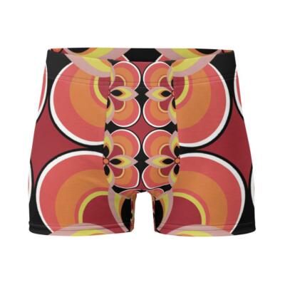 Mens Boxer Briefs | Orange Pattern | Mid Century Modern Style-image