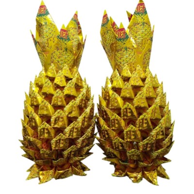 1pair Incense Paper/Joss Paper Gold Pineapples (100% Handmade-image