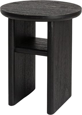 Creative Co-Op Sturdy Firwood Side Table, Black-image