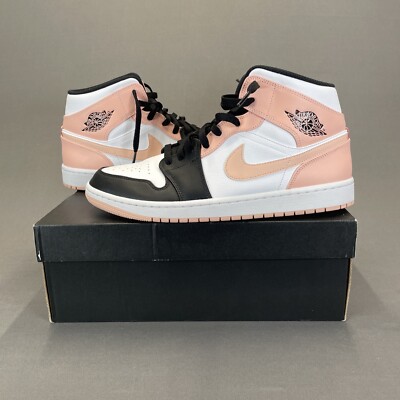 Nike Air Jordan 1 Mid Crimson Tint Mens 11.5 Shoes 554724 133 Logo Colorblock-image