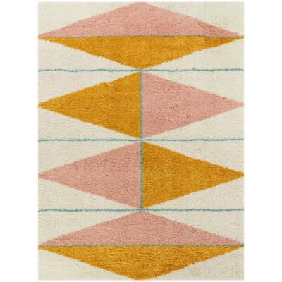 BALTA Area Rugs 5'x7' Plush Rectangle Mid-Century Geometric Shag Levine Orange-image