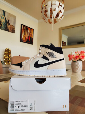 Women Nike Air Jordan 1 Mid Black Guava Ice High Low BQ6472-800 Sz 10.5-image