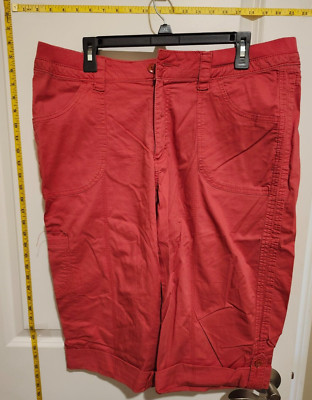 Riders by Lee Mid Rise Skimmer Women's Coral Capri Pants Size 18M Red-image
