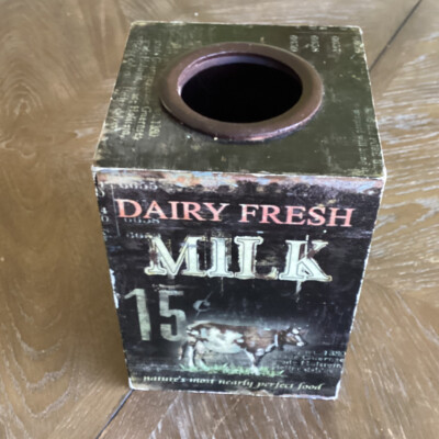 Creative Co-op Distressed Wooden Milk Box-image