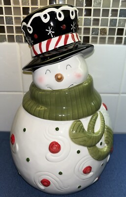 Creative Co-op Snowman Cookie Jar  Adorable-image