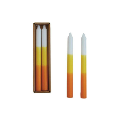 Creative Co-op - Candy Corn Colors Taper Candles Set - CF3952-image
