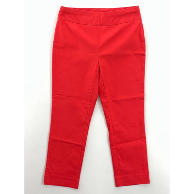 So Slimming By Chico's Womens Cropped Pants Orange Mid Rise Stretch 2 00-image