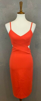 Laundry Womens Orange Bodycon Dress Size 0 --image