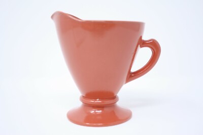 Vintage HAZEL ATLAS Burnt Orange Glass Creamer-image
