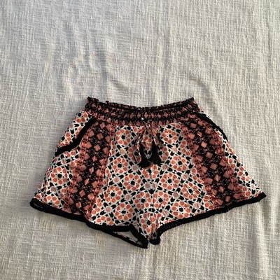 Alya Orange & Black Patterned Shorts -Size Medium-image