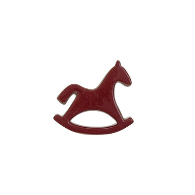 Decorative Unglazed Stoneware Rocking Horse, Red-image