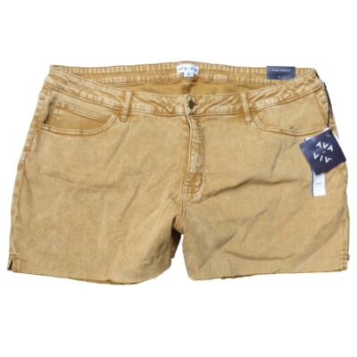 Ava & Viv Women's Plus Size Burnt Orange Mid-Rise Jean Shorts - Size 20W - NWT-image