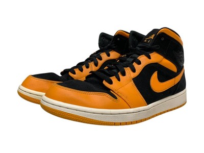 NIKE Men 9.5US   Air Jordan 1 Mid High Cut Sneakers 554724-081 Us9.5 Black Orang-image
