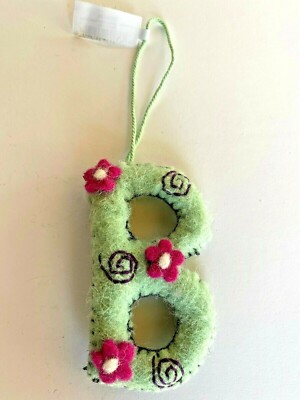 Wool Felt Embroidered Appliqued Alphabet Letter 