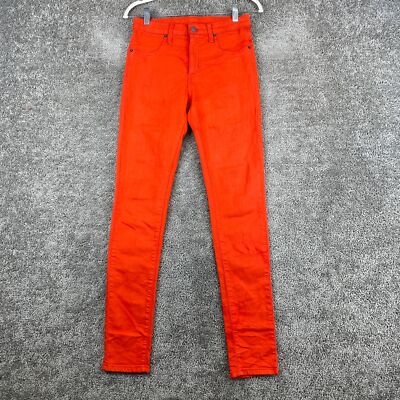 Carmar Denim Skinny Leg Jeans Women's Size 27 Red Orange Mid Rise Dark Wash-image