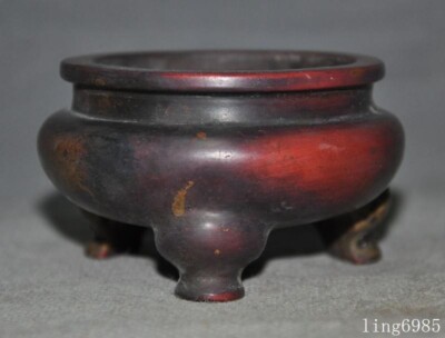 China Chinese Buddhism temple bronze Joss Incense burner Censer statue-image