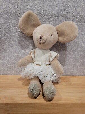 Creative Co-op Ballerina Ballet Tutu Brown Mouse Mini Soft Plush Toy 5