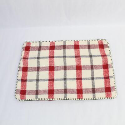 Creative Co-op Red Cream Plaid Pillow Sham Cover 18x12 Zip Closure-image