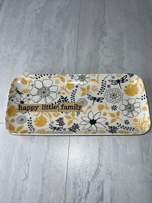 Lori Siebert Happy Little Family Platter Tray Creative Co-op 12x6-image