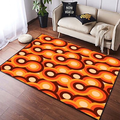 Brown Orange Retro Mid Century Rug-image