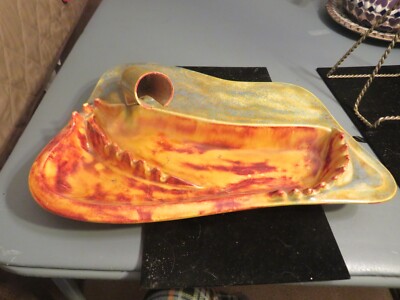 CALIFORNIA POTTEY ASHTRAY MID CENTURY MODERN ORANGE TRAY-image