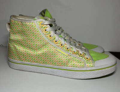 Adidas Originals Green Orange Satin Streetwear Mid Sneakers G05973 Vry Clean 9.5-image