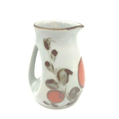 Vintage Japan Sake 10 oz. Pitcher Gray w/ Orange Tree  Mid-Century Modern Retro -image