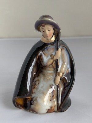 Creative Co-op Ceramic Nativity Scene Shepherd or Joseph Figurine 3.5