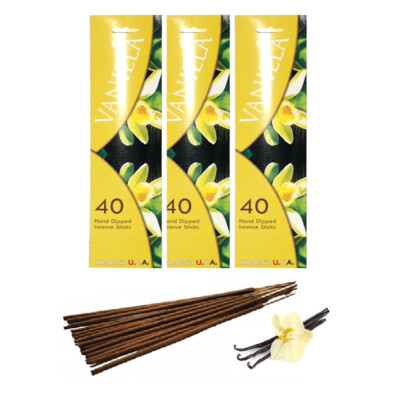 40-Pack Vanilla Scent Joss Incense Stick Hand Dipped Fragrance Burning Perfume-image