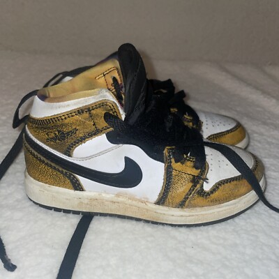 Nike Air Jordan 1 Mid SE Orange Sail Taxi Wear Away DQ8419-071 Sz 12c Toddler-image