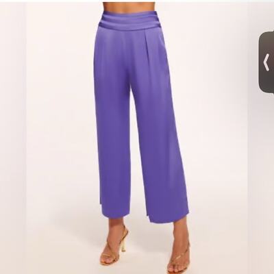 NWT Ramy Brook Joss Wide Leg Cropped Pant in purple size 14-image