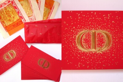 DIOR Lucky Red Lunar New Year Envelopes (Set of 8) + 8 Gold Leaf Joss Papers-image