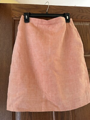 Orange Linen Blend JCREW Skirt-image