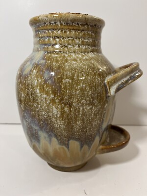 Creative Co-Op Art Pottery Crock with Cork Lid and Built In Spoon Rest-image