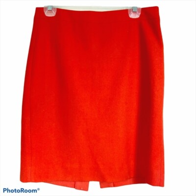 J. Crew orange pencil skirt wool blend-image