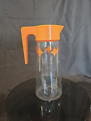Fun Anchor Hocking Mid-century Modern Atomic Juice Pitcher Orange-image