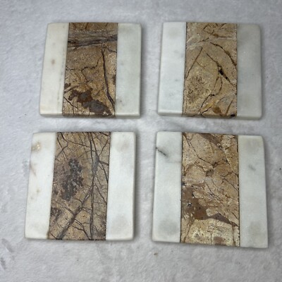 SET OF 4 MARBLE COASTERS 4X4