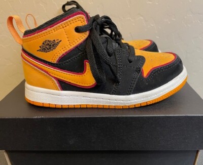 Air Jordan 1 Mid Black Vivid Orange Retro TD Toddler Shoes FJ4926 008 Shoe 9c-image