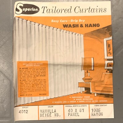 Vintage 60s 70s Product Package Insert Print Ad Curtains Mid Century Advertising-image